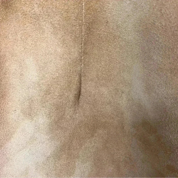 BANANA REPUBLIC  Y2K  Size 6 Tan Leather/Suede Front Slit  Skirt VINTAGE - Picture 6 of 15